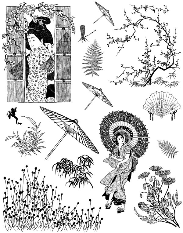 Asian Ladies Vol 6 Unmounted Rubber Stamp Sheet Asian Ladies Vol 6 Unmounted Rubber Stamp Sheet
