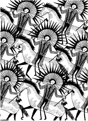 NA Rock Art Horse Background Unmounted Rubber Stamp NA Rock Art Horse Background Unmounted Rubber Stamp