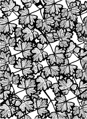 Columbine Leaves Background Unmounted Rubber Stamp Columbine Leaves Background Unmounted Rubber Stamp