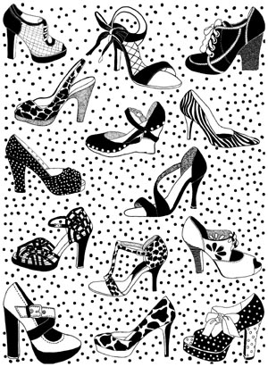 High Heel Shoes Background Unmounted Rubber Stamp High Heel Shoes Background Unmounted Rubber Stamp