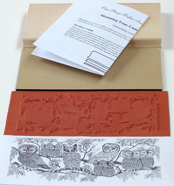 Owls Border Unmounted Rubber Stamp Mounting Kit Owls Border Unmounted Rubber Stamp Mounting Kit