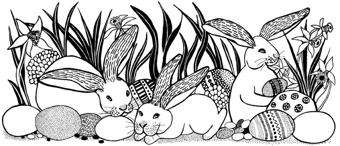 Bunny Rabbits Easter Border Unmounted Rubber Stamp Bunny Rabbits Easter Border Unmounted Rubber Stamp
