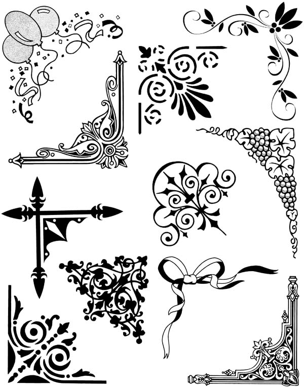 Corners and Borders Vol 2 Unmounted Rubber Stamp Sheet Corners and Borders Vol 2 Unmounted Rubber Stamp Sheet