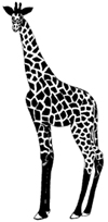 1-1/4 inch x 3 inch Giraffe Individual Unmounted Rubber Stamp 1-1/4 inch x 3 inch Giraffe Individual Unmounted Rubber Stamp