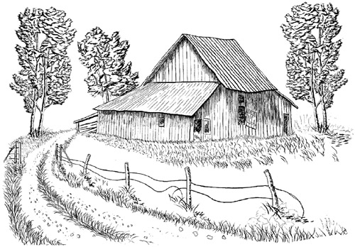 Barn Unmounted Rubber Stamp Barn Unmounted Rubber Stamp