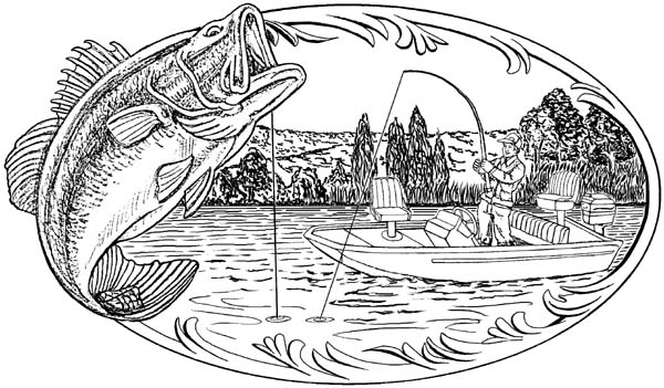 Bass Fishing Booat Unmounted Rubber Stamp Bass Fishing Booat Unmounted Rubber Stamp