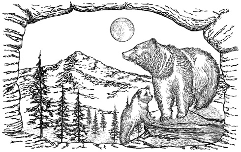 Bear Mountain 5-1/2 inch Unmounted Rubber Stamp Bear Mountain 5-1/2 inch Unmounted Rubber Stamp