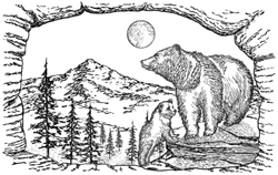 Bear Mountain 2-3/4 inch Unmounted Rubber Stamp Bear Mountain 2-3/4 inch Unmounted Rubber Stamp