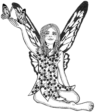 Fairy with Butterflies on Hand Unmounted Rubber Stamp Fairy with Butterflies on Hand Unmounted Rubber Stamp