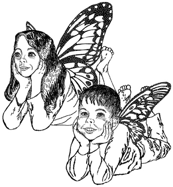 Fairy Girl and Boy Unmounted Rubber Stamp Fairy Girl and Boy Unmounted Rubber Stamp