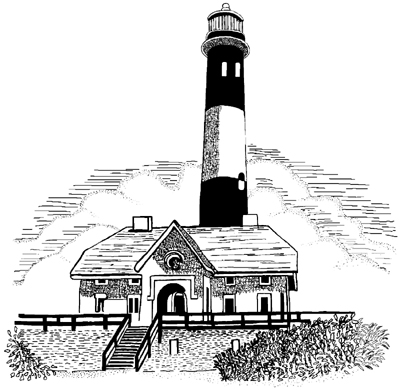 Fire Island New York Lighthouse Unmounted Rubber Stamp Fire Island New York Lighthouse Unmounted Rubber Stamp