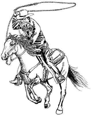 Roping Horse and Cowboy Unmounted Rubber Stamp Roping Horse and Cowboy Unmounted Rubber Stamp