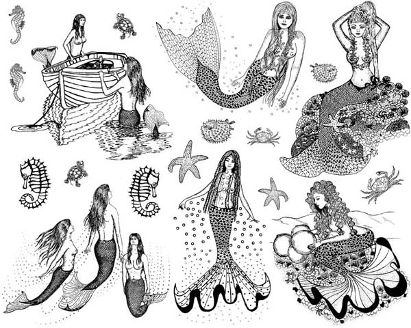 Mermaids Vol 2 Unmounted Rubber Stamp Sheet Mermaids Vol 2 Unmounted Rubber Stamp Sheet