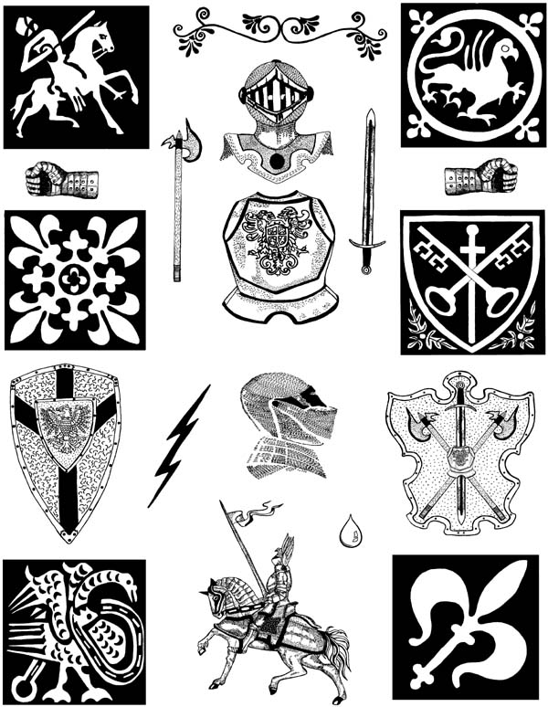 Medieval Knights Unmounted Rubber Stamp Sheet Medieval Knights Unmounted Rubber Stamp Sheet