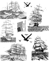 Tall Sailing Ships Unmounted Rubber Stamp Sheet Tall Sailing Ships Unmounted Rubber Stamp Sheet