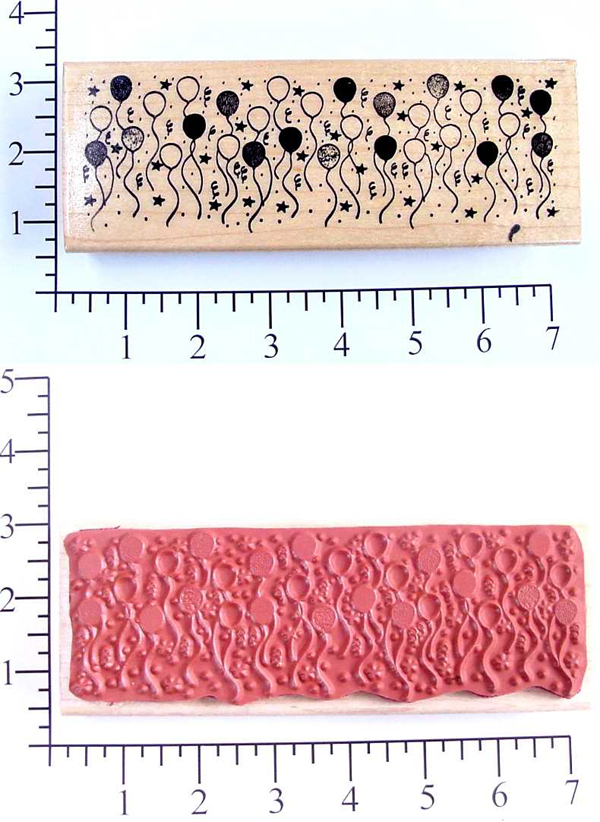 Balloons Border Wood Mounted Rubber Stamp Balloons Border Wood Mounted Rubber Stamp