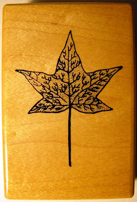 Botanical Fall Leaf Wood Mounted Rubber Stamp Botanical Fall Leaf Wood Mounted Rubber Stamp